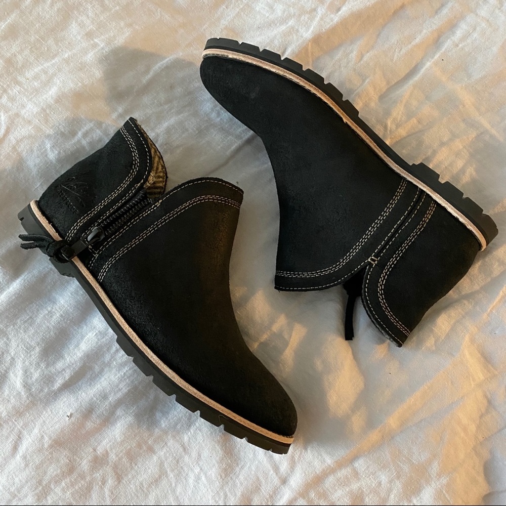 BRAND NEW Woolrich Bly Black Leather Ankle Boots